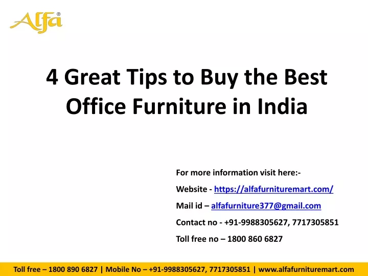 4 great tips to buy the best office furniture