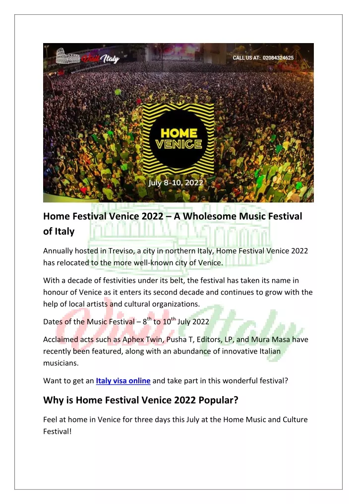 home festival venice 2022 a wholesome music