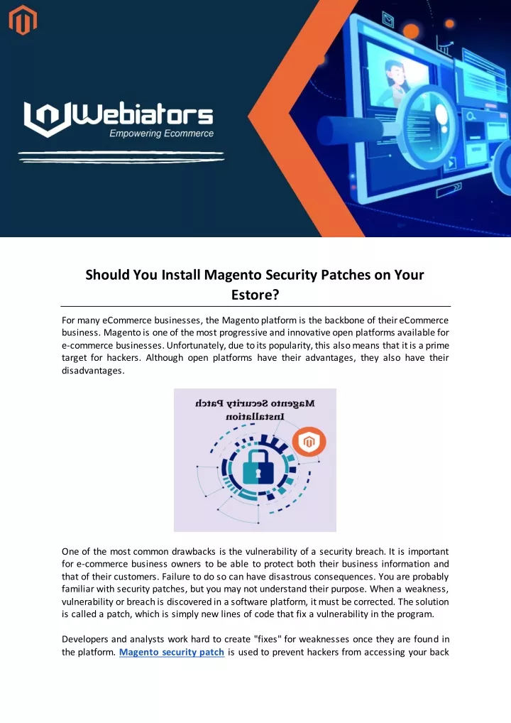 should you install magento security patches