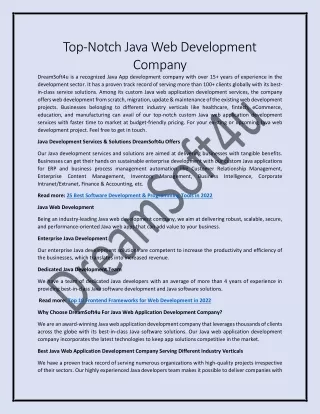top notch java web development company