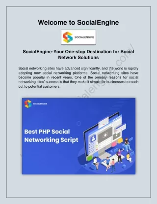 SocialEngine-Your One-stop Destination For Social Network Solutions