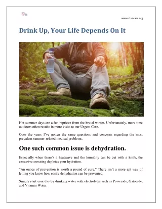 Drink Up, Your Life Depends On It | Chai Urgent Care