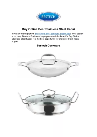 Buy Online Best Stainless Steel Kadai