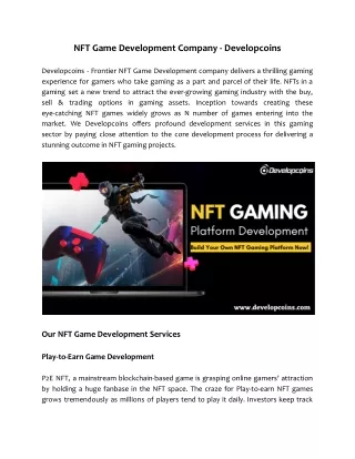 nft game development company developcoins