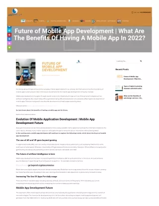 Future of Mobile App Development Benefits Of mobile app in 2022