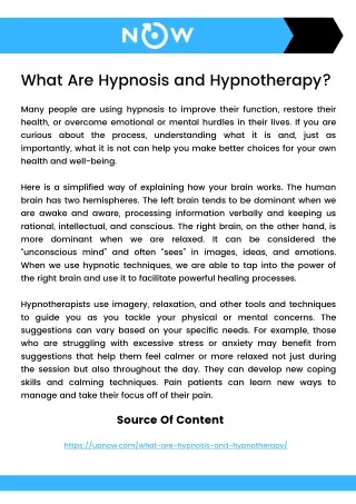 What Are Hypnosis and Hypnotherapy