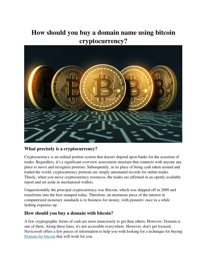 how should you buy a domain name using bitcoin