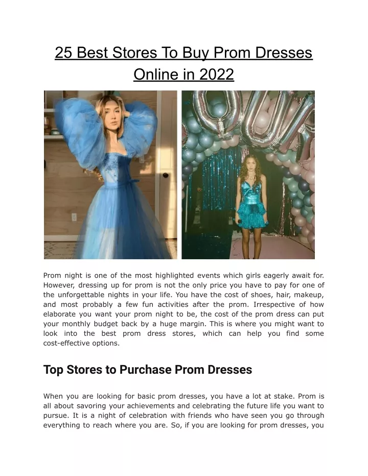 25 best stores to buy prom dresses online in 2022