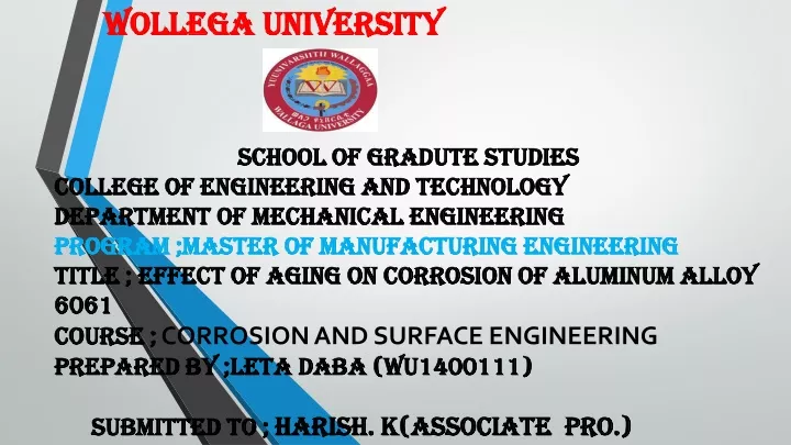 wollega university school of gradute studies