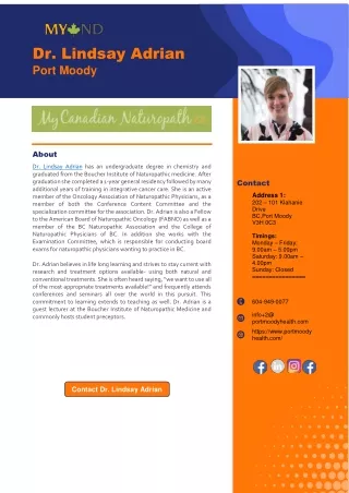 dr lindsay adrian port moody