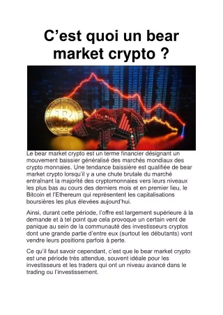 c est quoi un bear market crypto