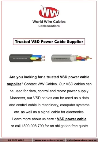 trusted vsd power cable supplier