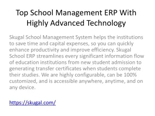 top school management erp with highly advanced technology
