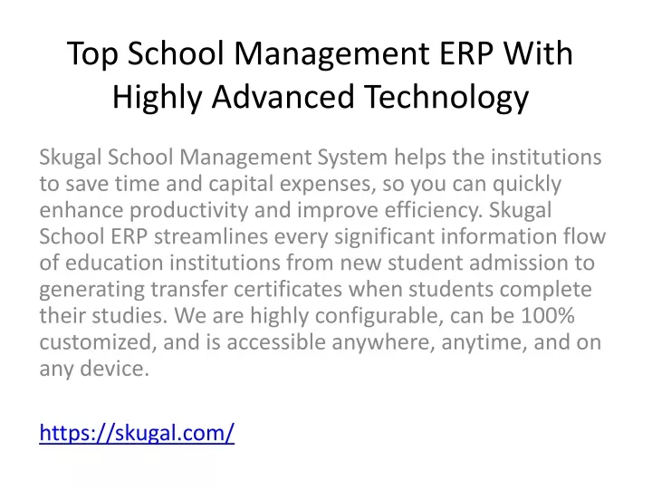 PPT - Top School Management ERP With Highly Advanced Technology ...