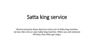 Satta king service
