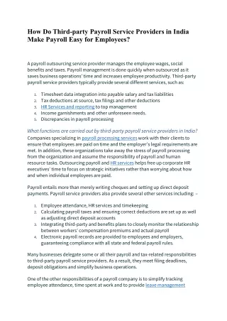 how do third party payroll service providers
