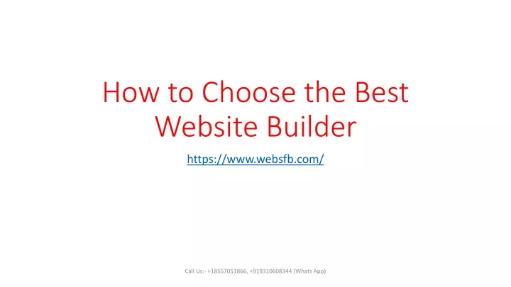 how to choose the best website builder