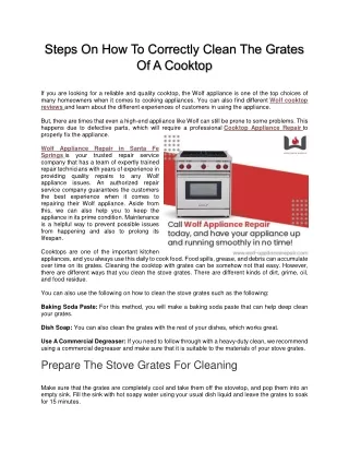 Steps On How To Correctly Clean The Grates Of A Cooktop