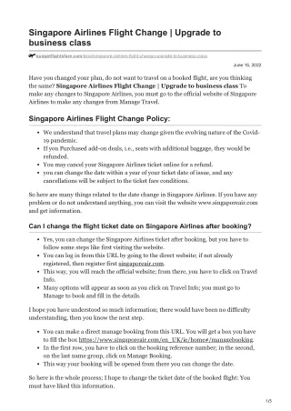 singapore airlines flight change upgrade