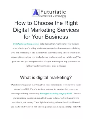 how to choose the right digital marketing
