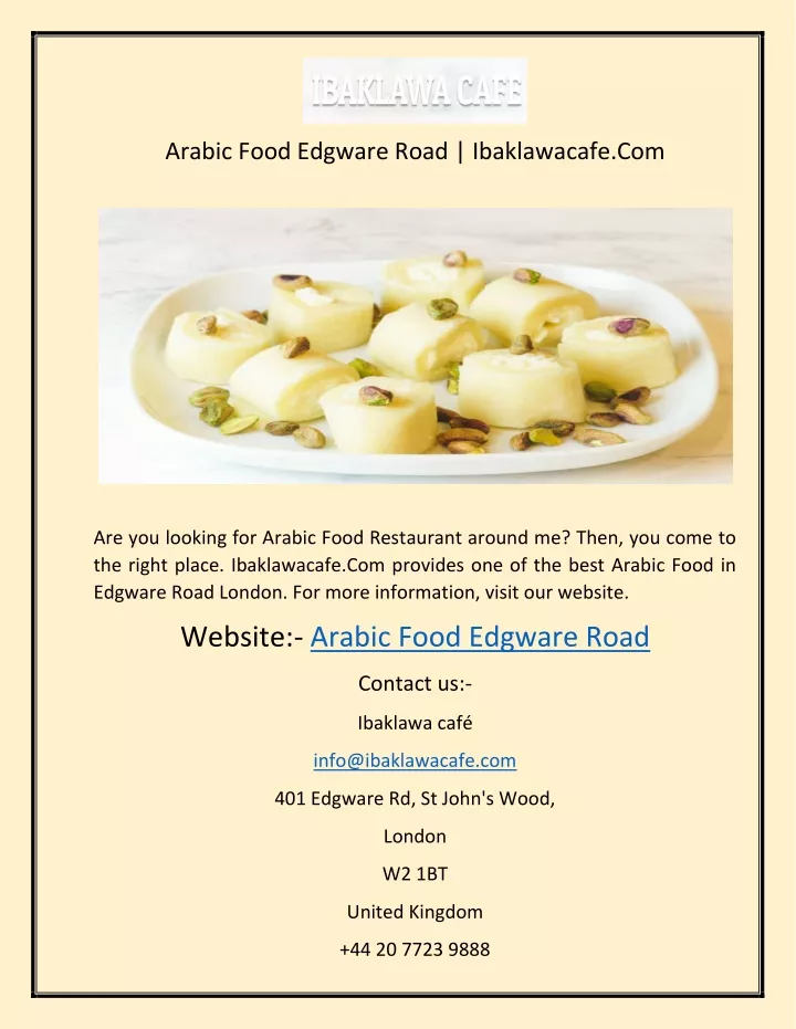 arabic food edgware road ibaklawacafe com