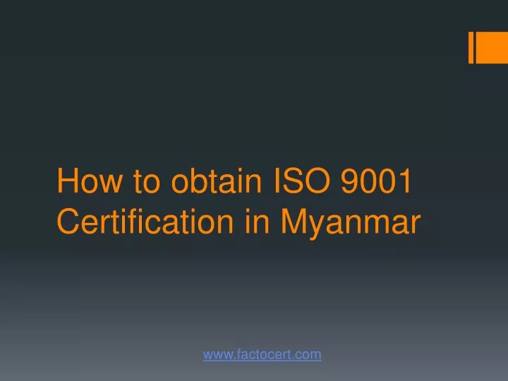 how to obtain iso 9001 certification in myanmar