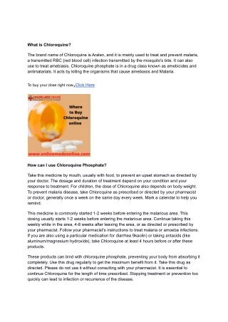 what is chloroquine