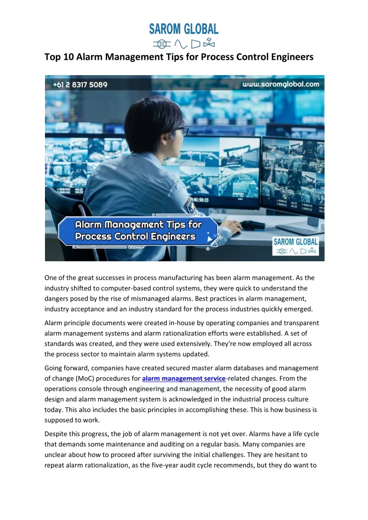 top 10 alarm management tips for process control