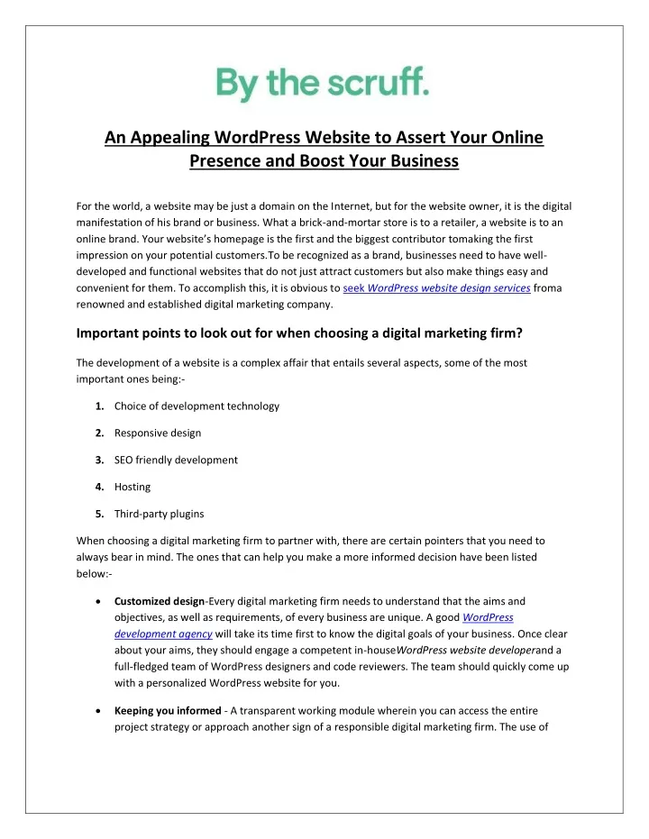 an appealing wordpress website to assert your