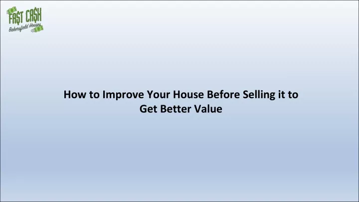 how to improve your house before selling