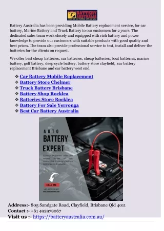 Battery For Sale Yerronga
