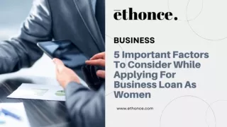 5 Important Factors To Consider While Applying For Business Loan As Women