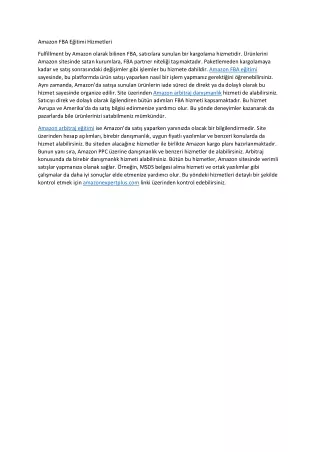 amazon fba e itimi hizmetleri