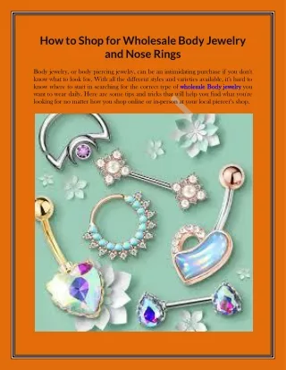 How to Shop for Wholesale Body Jewelry and Nose Rings