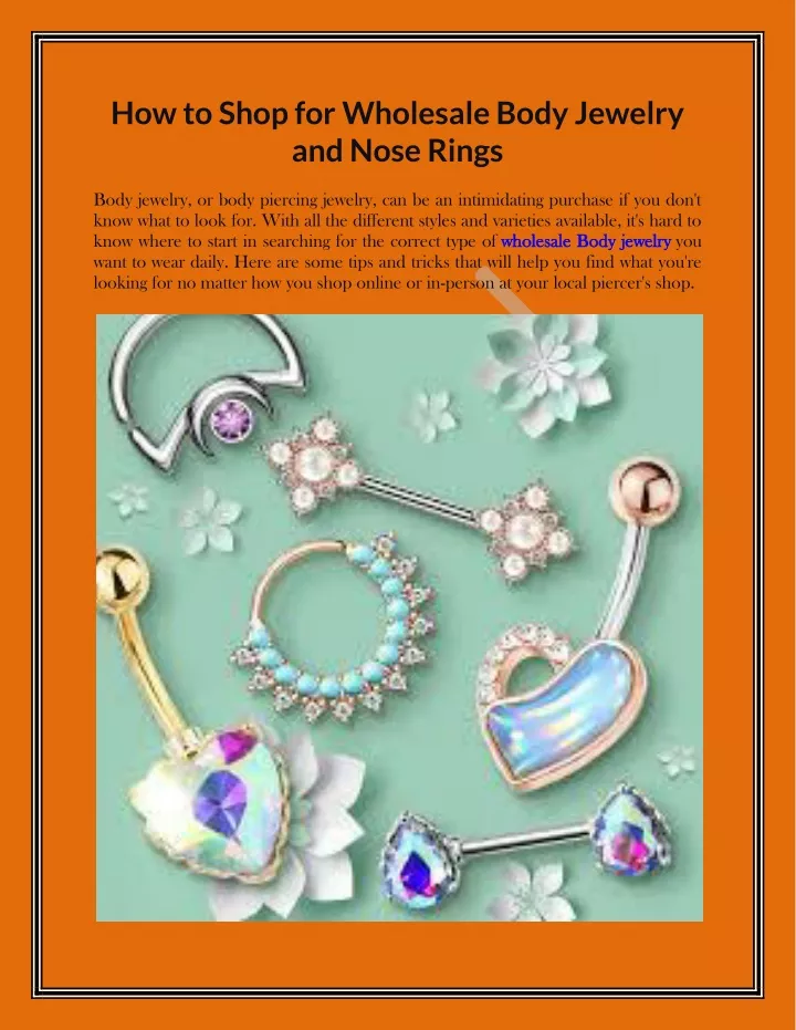 how to shop for wholesale body jewelry and nose