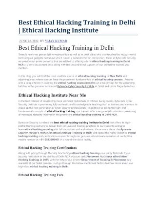 best ethical hacking training in delhi ethical