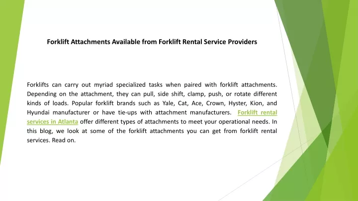 forklift attachments available from forklift