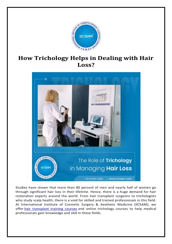 how trichology helps in dealing with hair loss