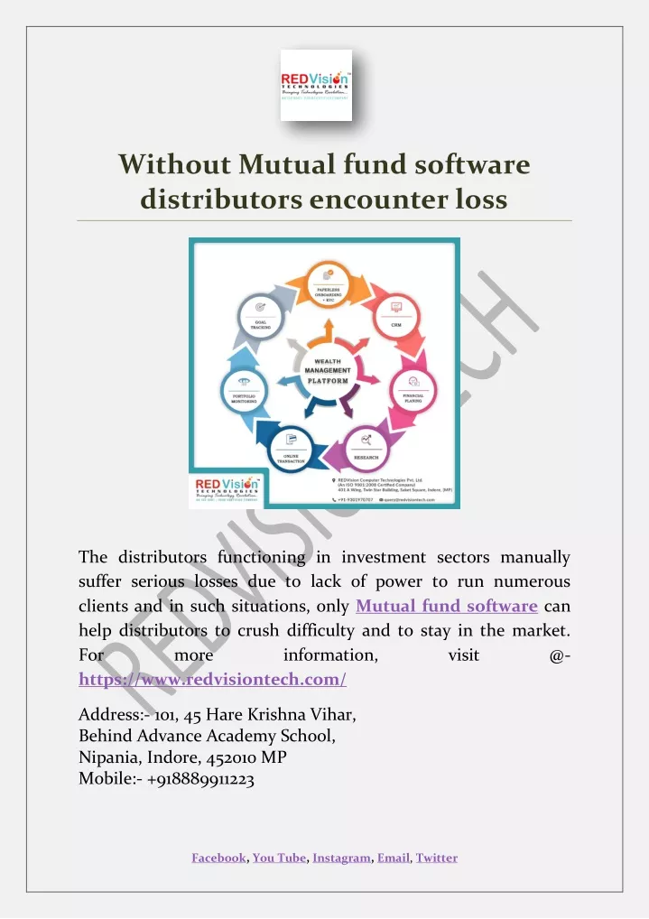without mutual fund software distributors