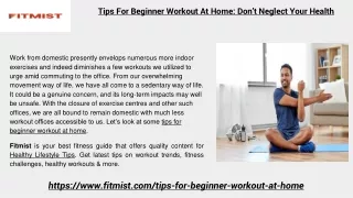 Tips For Beginner Workout At Home: Don’t Neglect Your Health