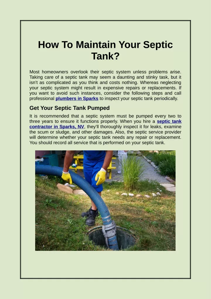 how to maintain your septic tank