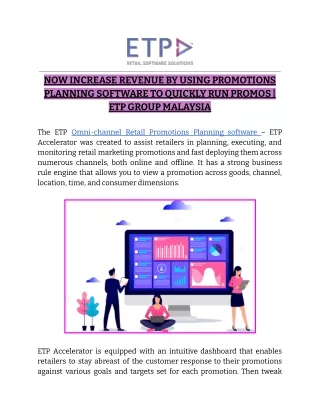 now increase revenue by using promotions planning