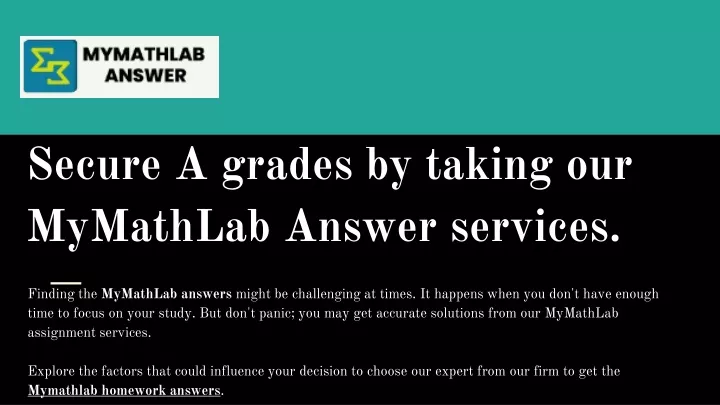 secure a grades by taking our mymathlab answer services