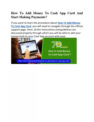 how to add money to cash app card and start