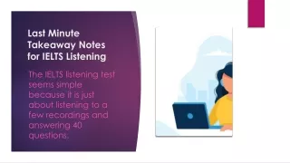 Last Minute Takeaway Notes for IELTS Listening