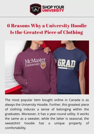 6 Reasons Why a University Hoodie Is the Greatest Piece of Clothing of All Time
