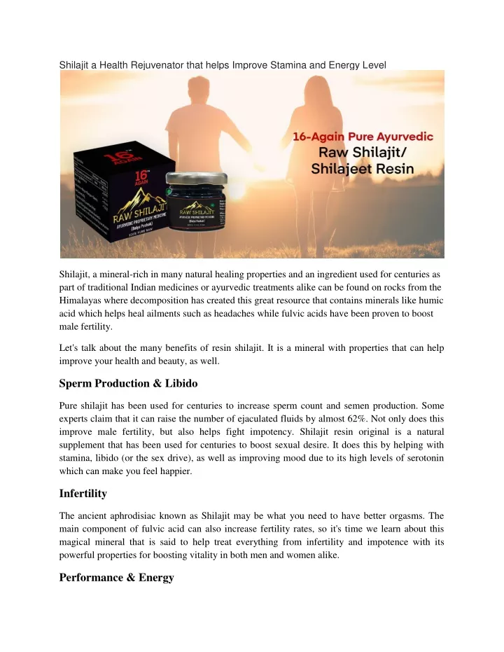 shilajit a health rejuvenator that helps improve