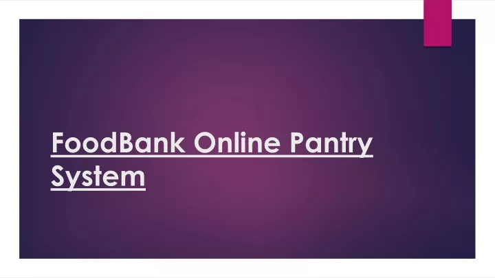 foodbank online pantry system