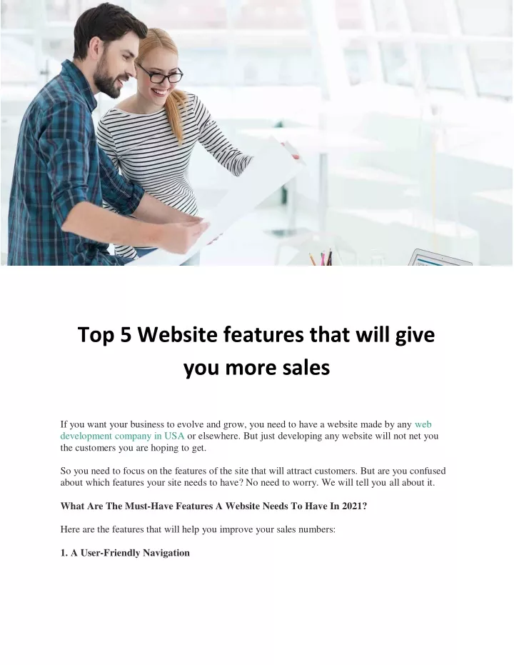 top 5 website features that will give you more