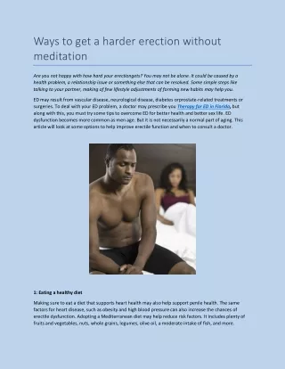 ways to get a harder erection without meditation